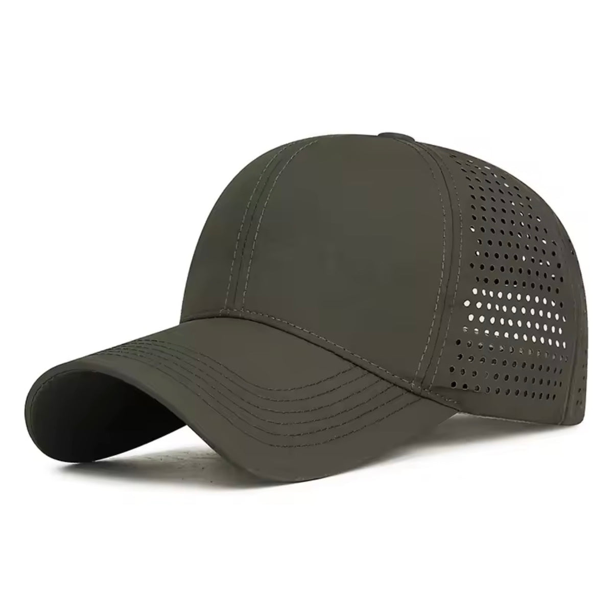 Unisex Breathable Baseball Cap – Perforated Side Panels | Forest Green