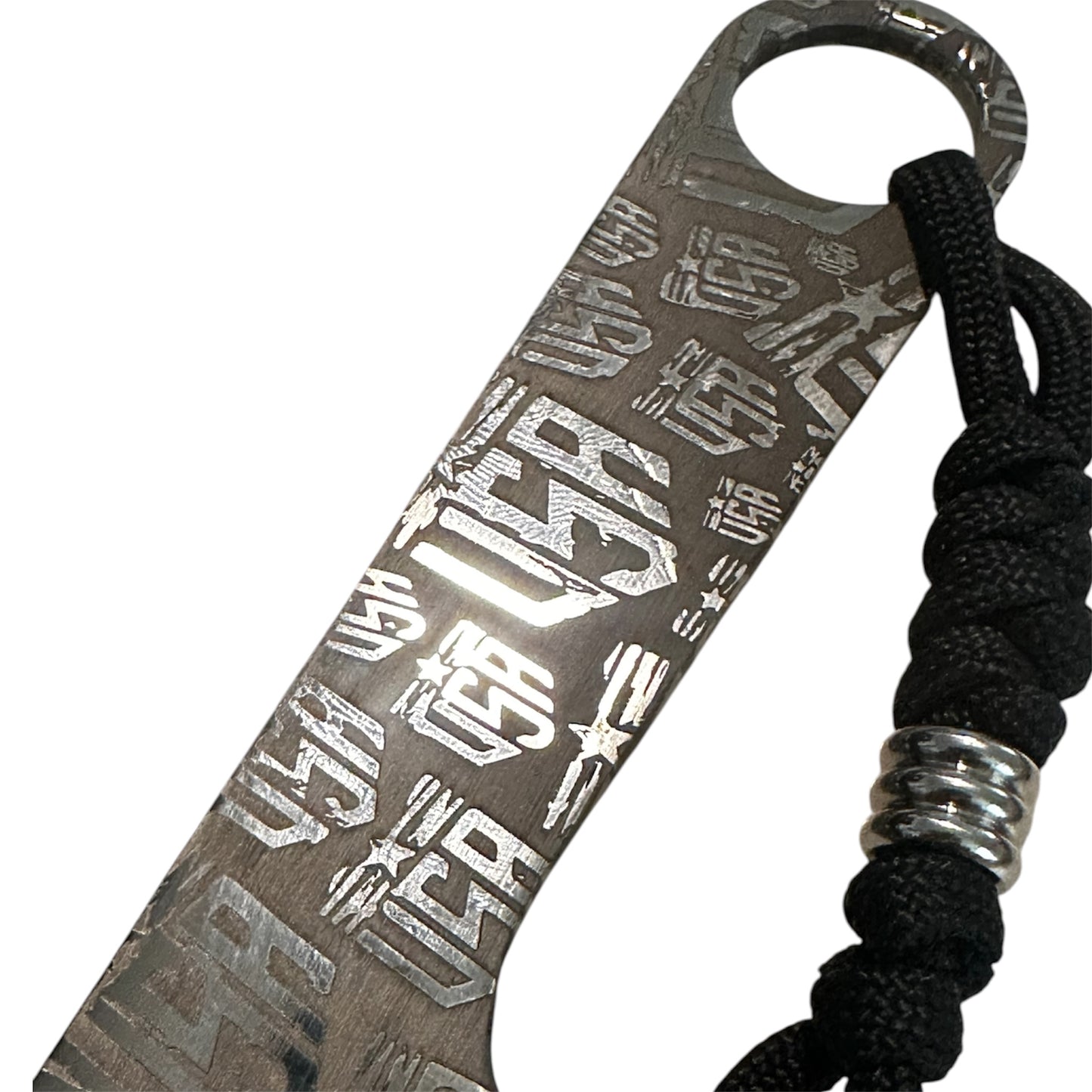 USA Engraved EDC Fixed Blade Knife 7.25” Overall Handmade Leather Sheath Includes RockinEDC Steel Wax