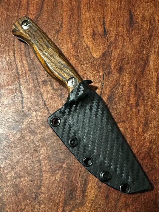 Bracero Fixed Blade Hunting Knife 8Cr13MoV Steel w/ Mexican Bocote Handle Carbon Kydex Sheath