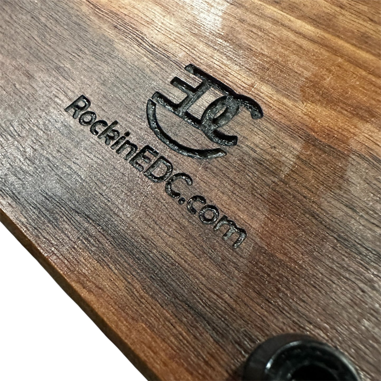 Handmade Walnut & Leopardwood Serving Board | Juice Groove + Rubber Feet RockinEDC 12x14x.5