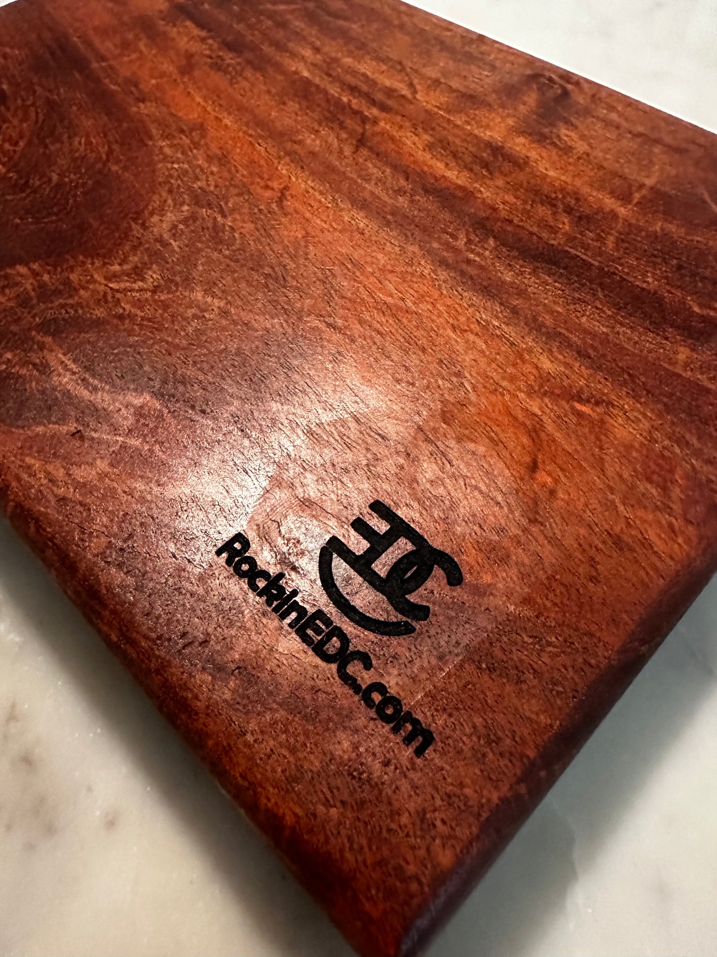 RockinEDC 10.25” x 7.25” x 1.25” Solid Mesquite Cutting Board – Handmade Hardwood Serving Board