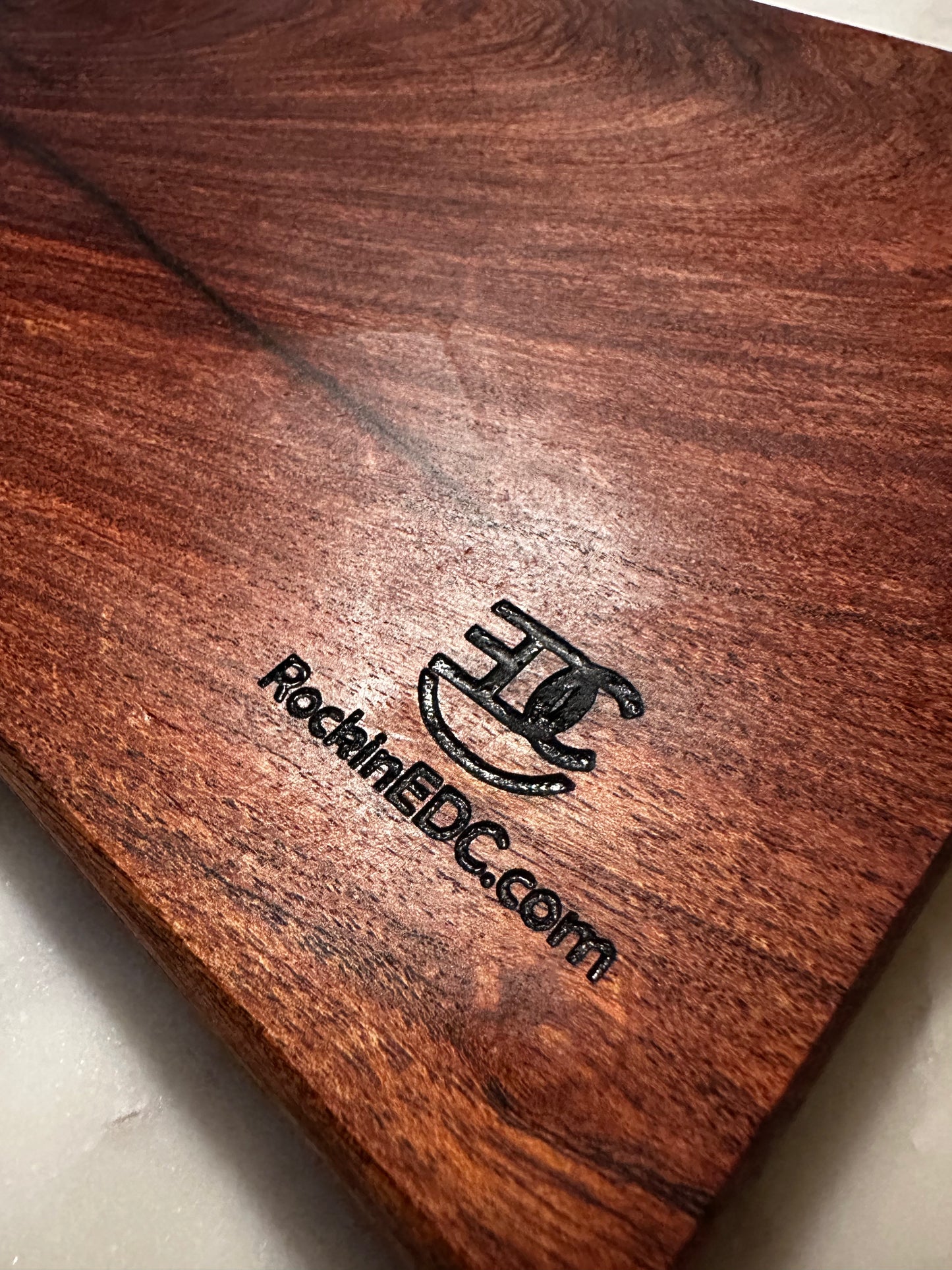 Solid Mesquite Cutting Board with Black Epoxy Inlay 12.25” x 8” x 0.75” RockinEDC Handmade in Texas