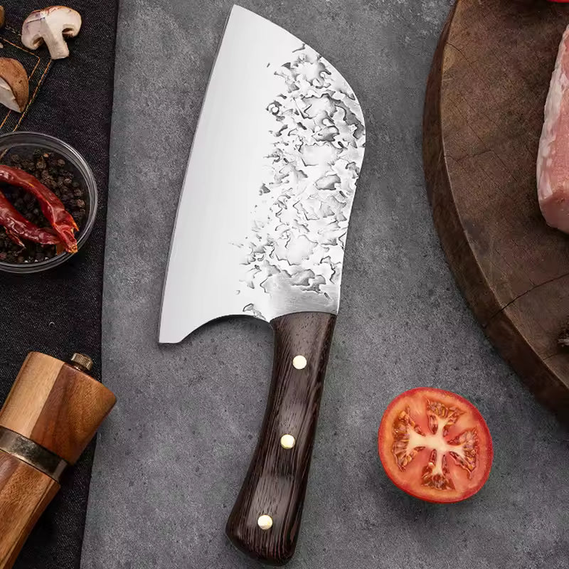 Heavy Duty Cleaver 5Cr15MoV Knife Hand Forged Style Kitchen Knives