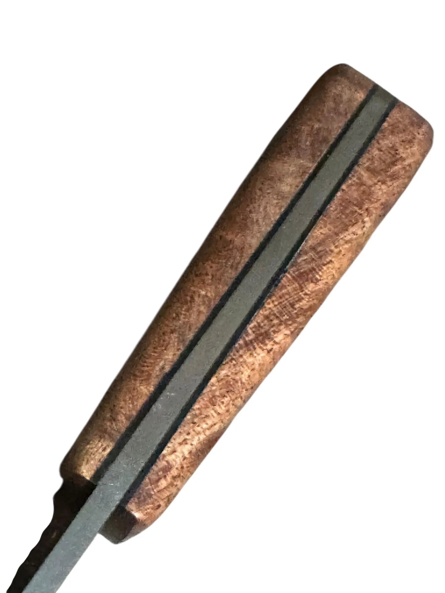 RockinEDC Handmade 1095 Mesquite EDC Knife w/ Black G10 & Black Leather Sheath Fixed Blade Texas Made