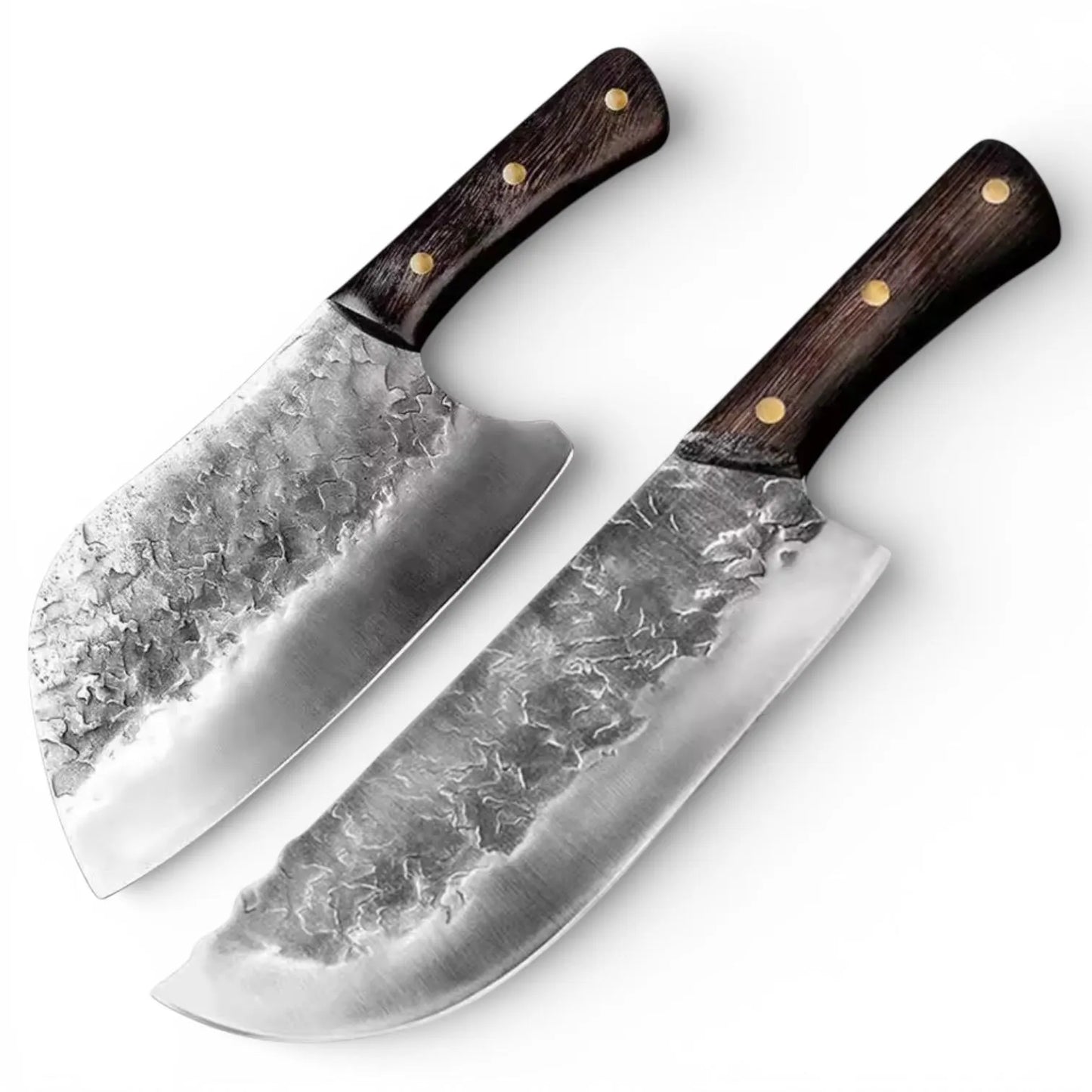 2-Piece 5Cr15MoV Knife Set | Meat Cleaver & 8” Butcher Knife | Hand Forged Style Kitchen Knives
