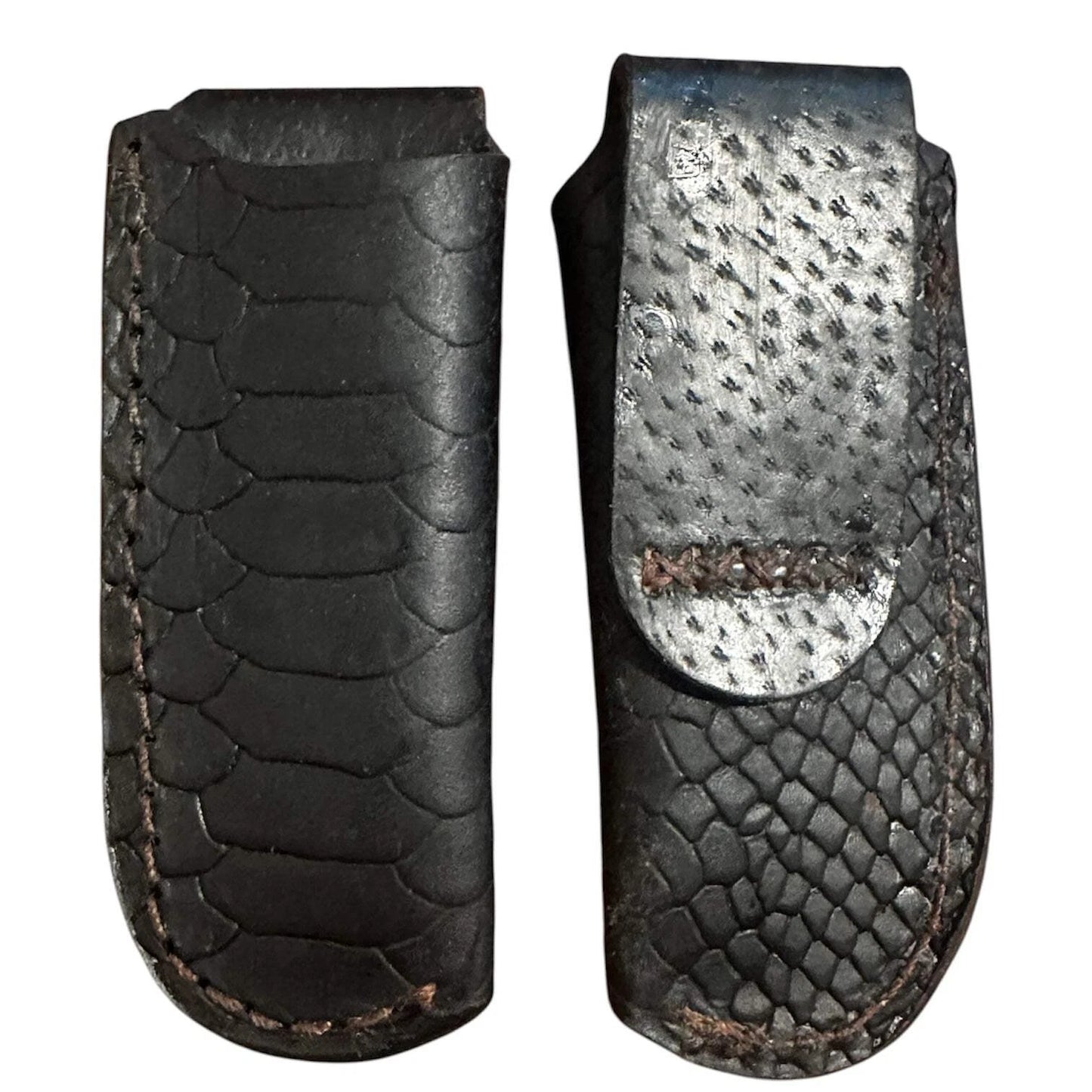 Handmade Snake Skin Pattern Embossed Genuine Leather Sheath for Boker, Case, Trapper or Stockman 4.2 (Copy)