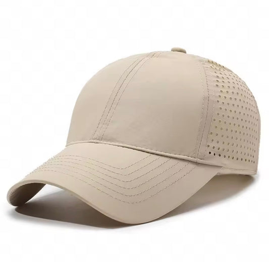 Unisex Breathable Baseball Cap – Perforated Side Panels | Desert Tan