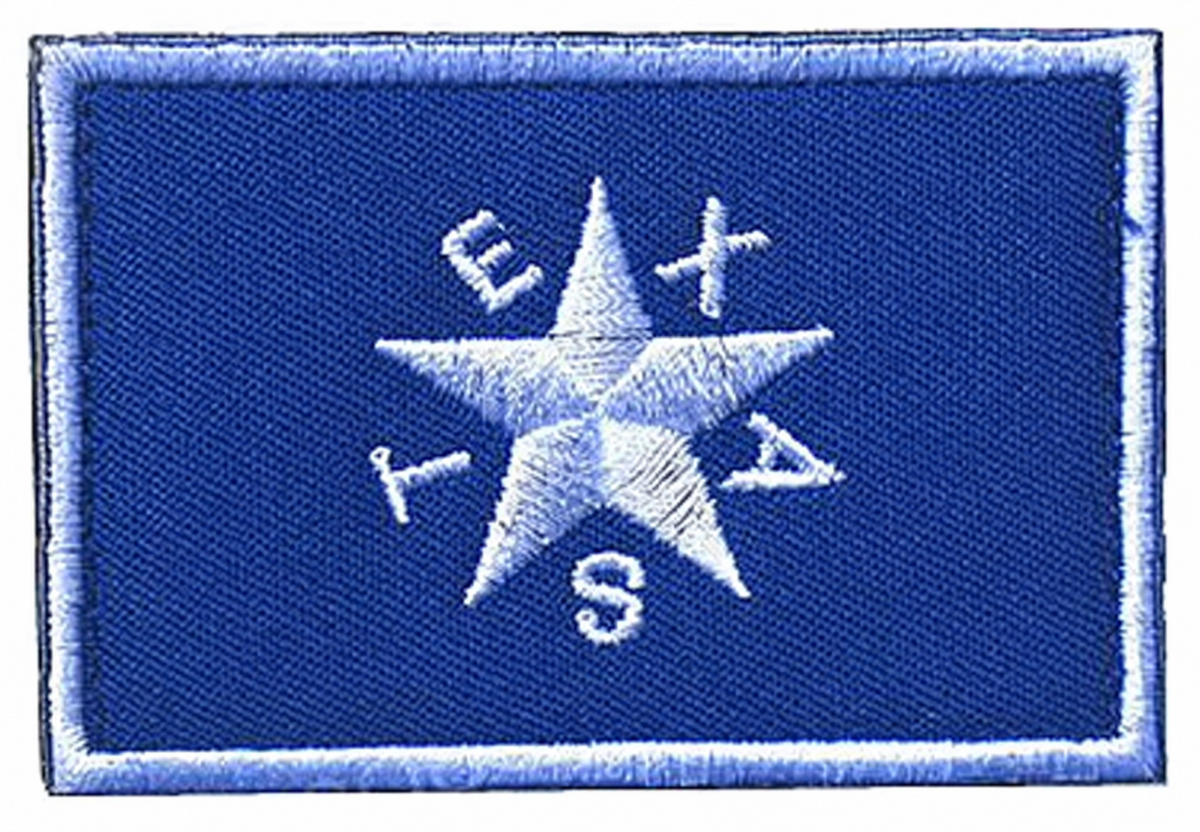 Texas 1836 Lone Star Flag Embroidered Morale Patch – 3” × 2” Velcro Back