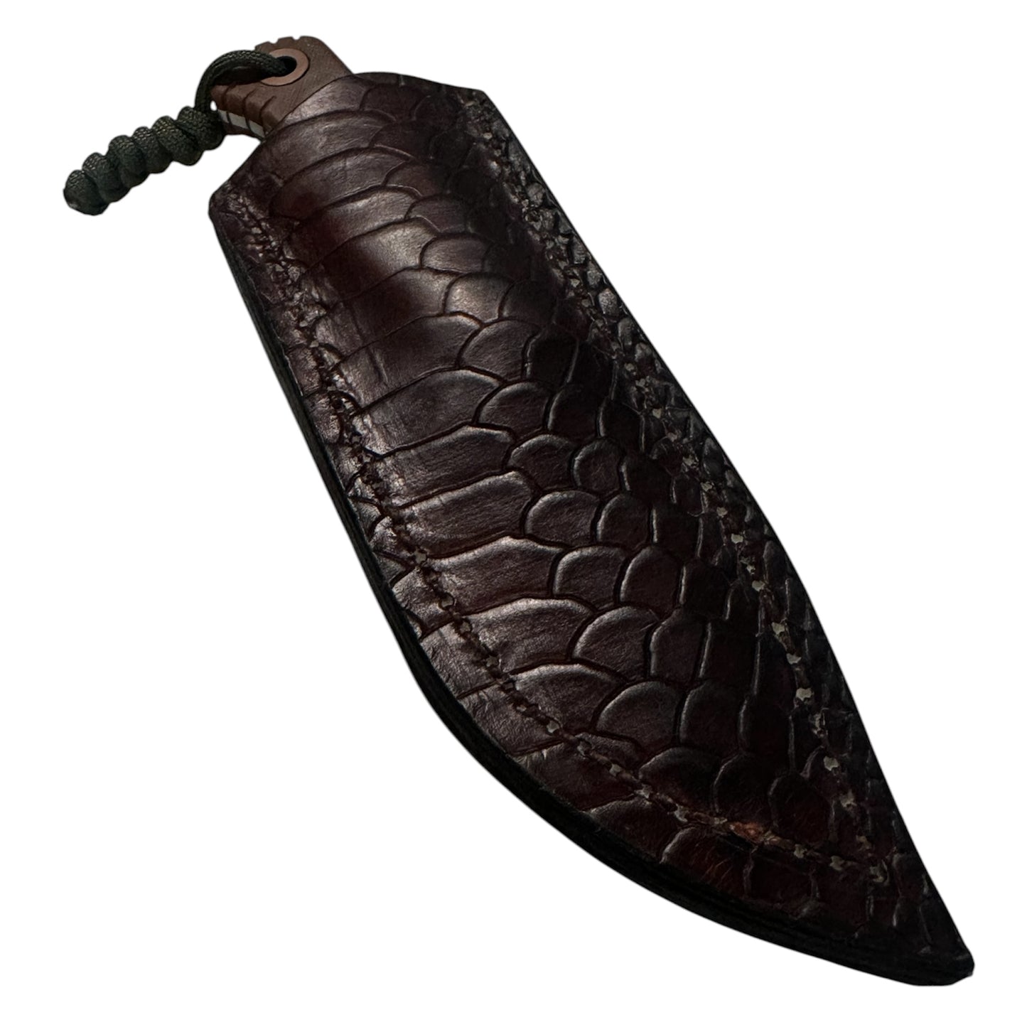 7” Floral Engraved Fixed Blade Knife Brown G10 Handle Handmade Leather Sheath Includes RockinEDC Steel Wax