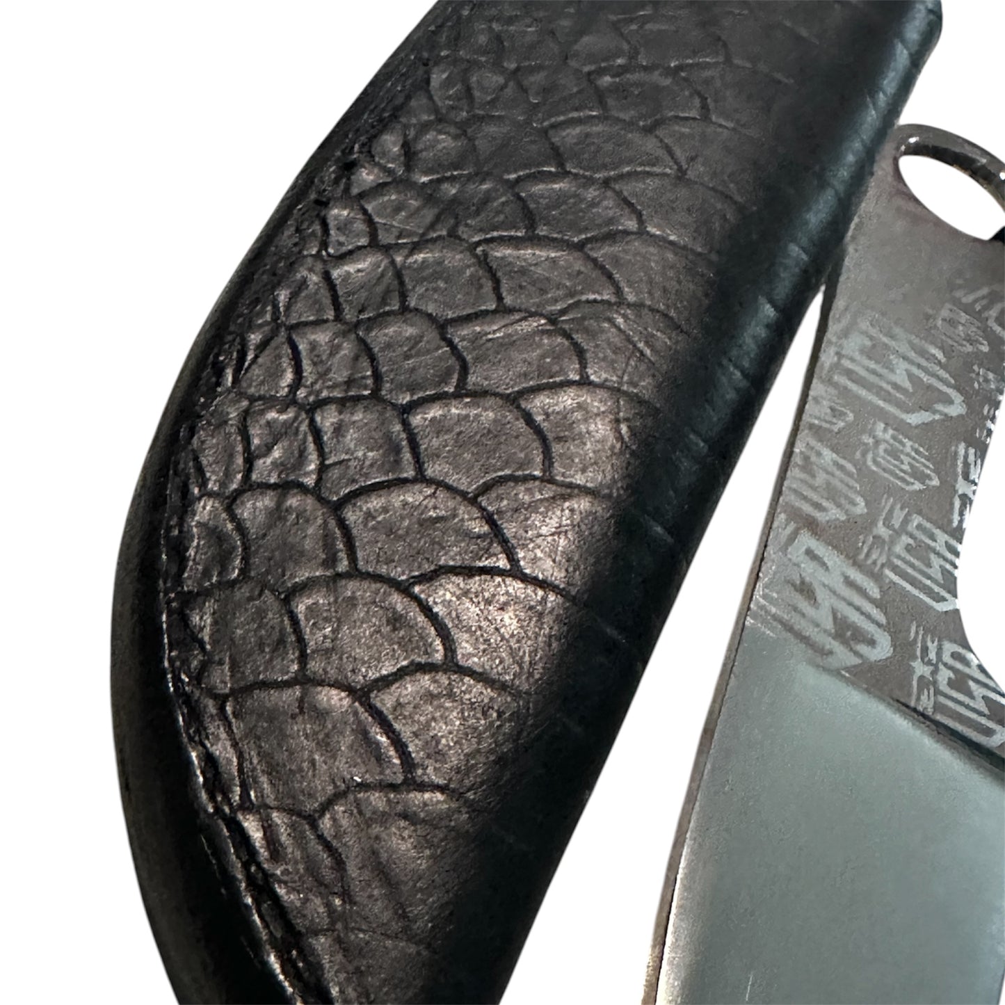 USA Engraved EDC Fixed Blade Knife 7.25” Overall Handmade Leather Sheath Includes RockinEDC Steel Wax