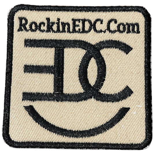 RockinEDC Black and Tan Cattle Brand Iron-On Embroidered Patch – 3 × 3 Inch