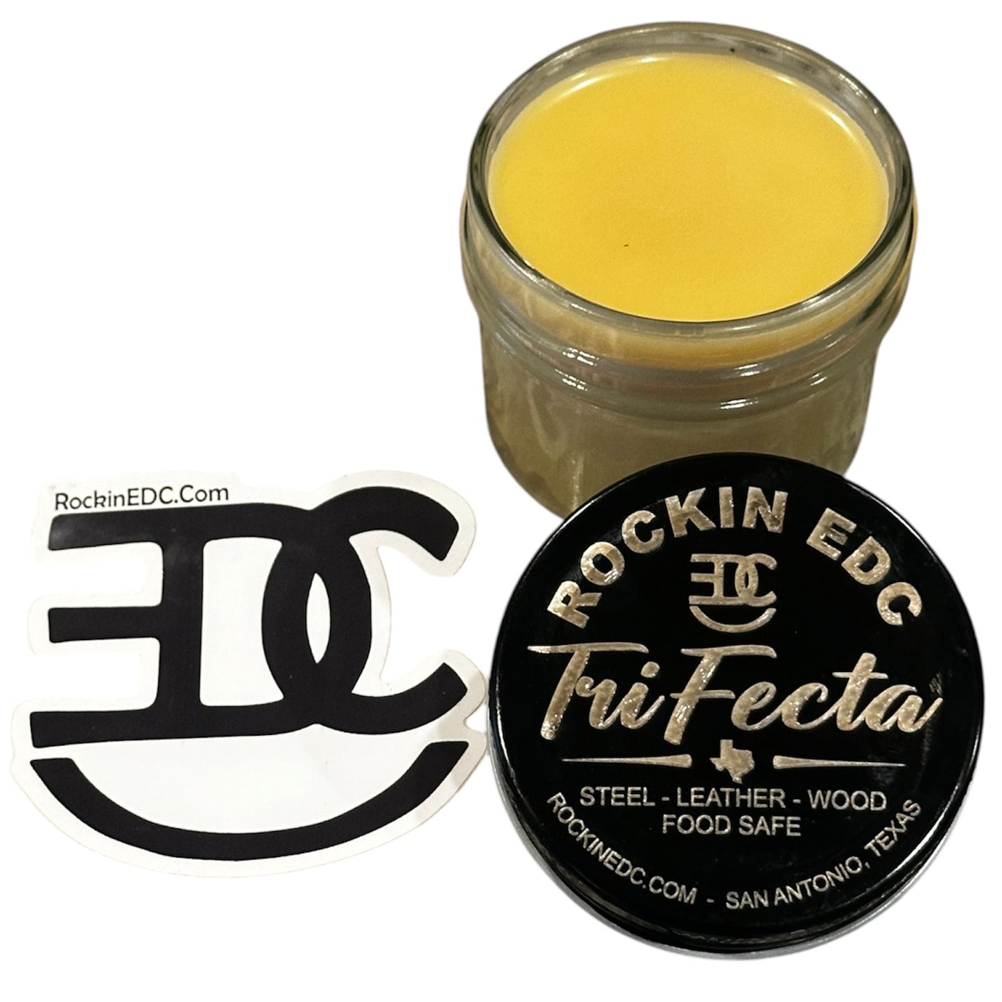 RockinEDC Trifecta Wax – 4 oz  Handcrafted Multi-Purpose Conditioner & Protectant Made in Texas by RockinEDC.com