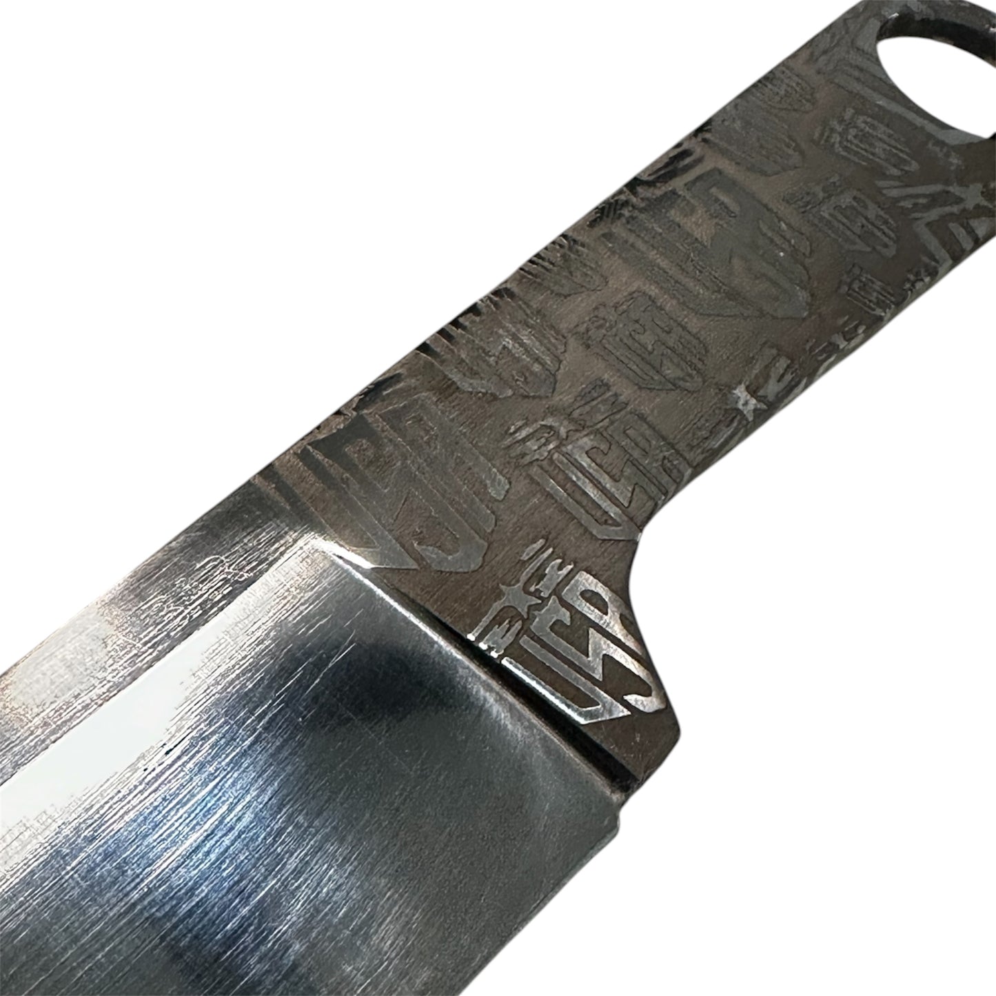 USA Engraved EDC Fixed Blade Knife 7.25” Overall Handmade Leather Sheath Includes RockinEDC Steel Wax