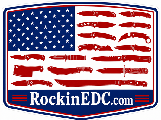 RockinEDC American Knife Flag Sticker | Texas Bladesmith EDC Vinyl Decal