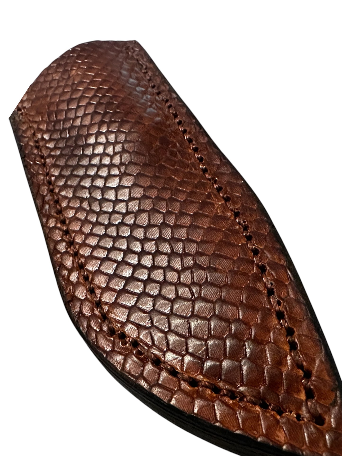 Compact 7.5” Stonewash Fixed Brown Micarta Handmade leather Sheath