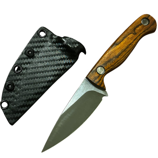 Bracero Fixed Blade Hunting Knife 8Cr13MoV Steel w/ Mexican Bocote Handle Carbon Kydex Sheath