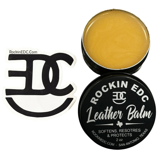 RockinEDC Leather Balm – 2 oz  Premium Leather Conditioner & Protectant Handcrafted in Texas by RockinEDC.com