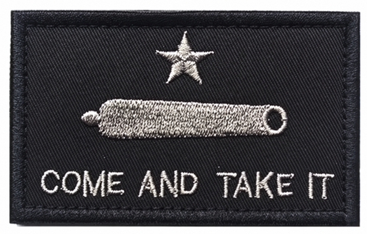 Texas Come and Take It Cannon Embroidered Morale Patch – 3” × 2” Velcro Back