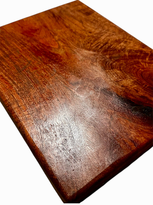 Thick Solid Mesquite Cutting Board with Black Epoxy Inlay 11.25” x 8.25” x 1” Handmade in Texas