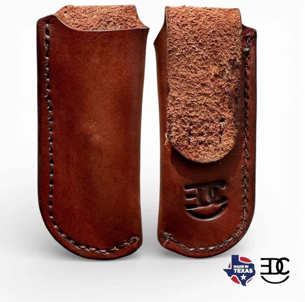 Handmade Red Brown Genuine Leather Sheath for Boker Case, Trapper, or Stockman