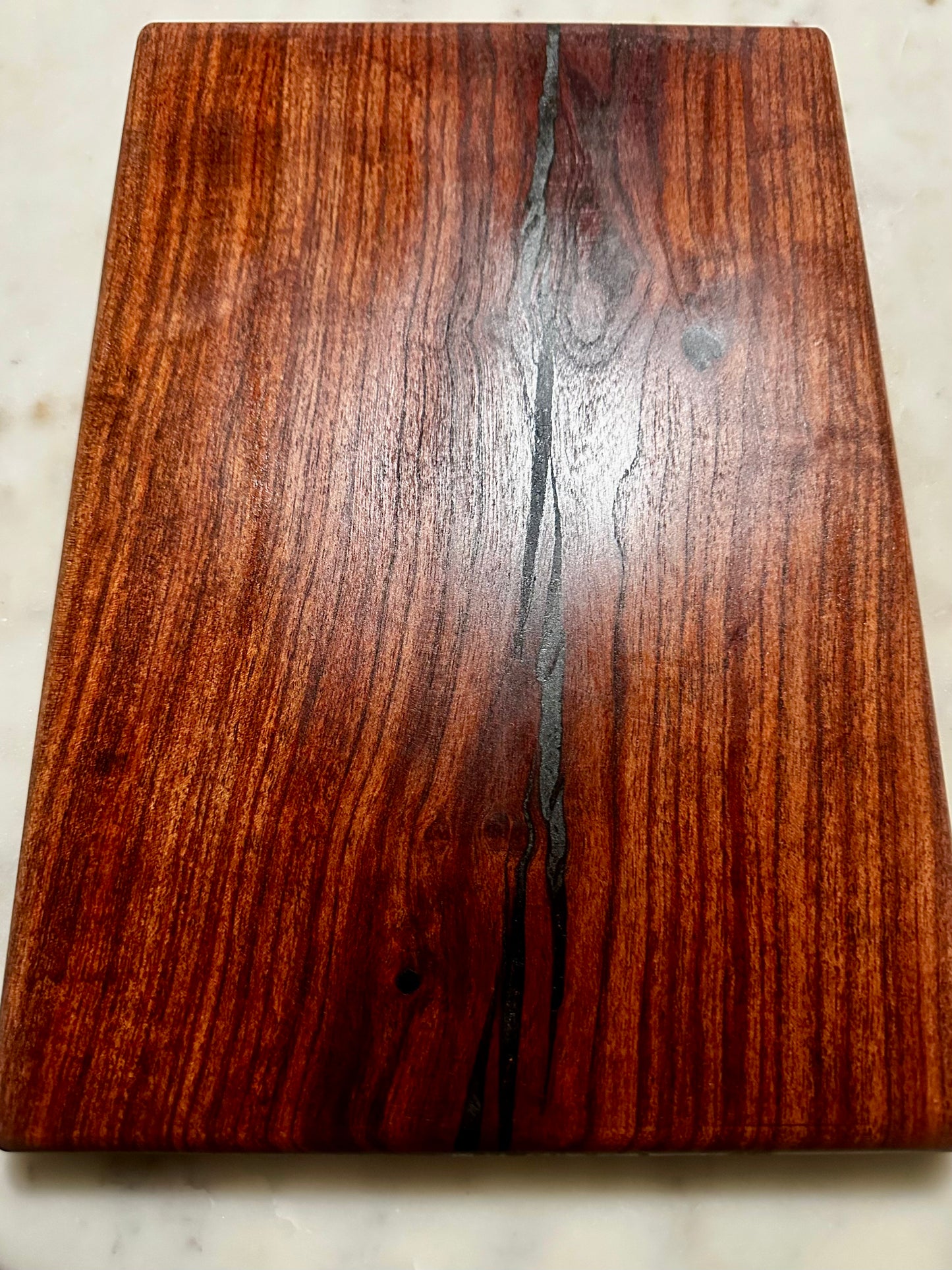 Solid Mesquite Cutting Board - Tray with Black Epoxy Inlay 12.25” x 8” x 0.75” RockinEDC Handmade in Texas