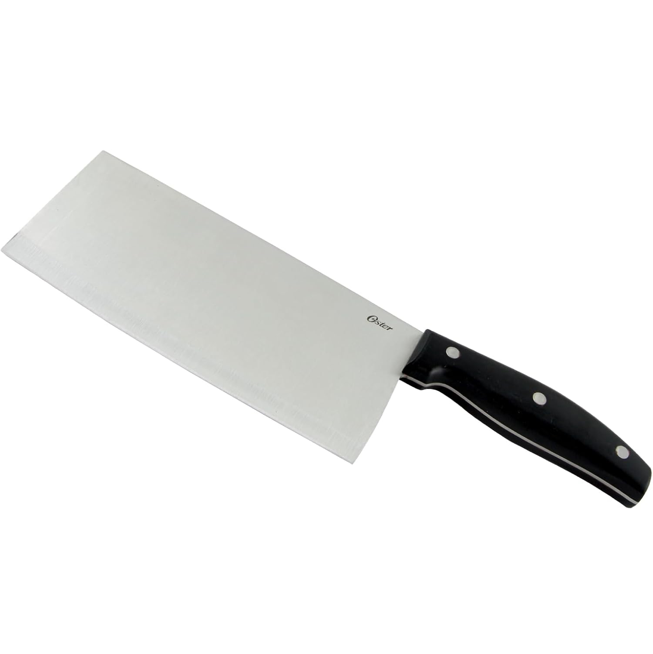 Knife with a black handle on a white background