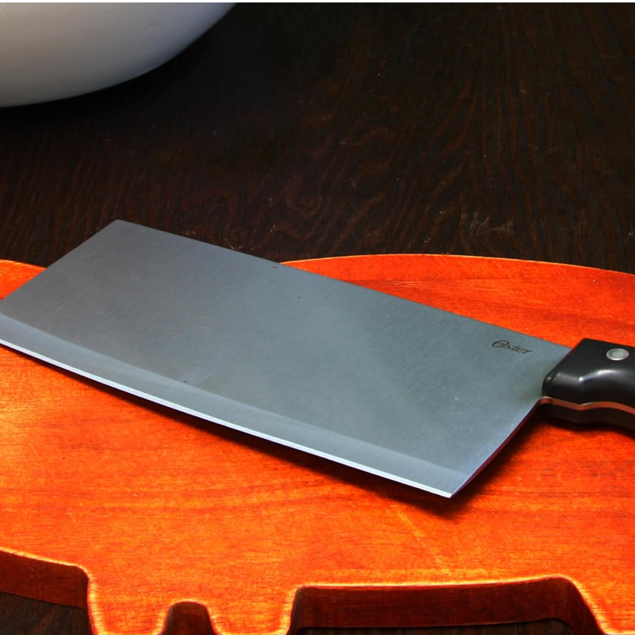 Oster 7” Stainless Steel Cleaver | Heavy Duty Kitchen & Butcher Knife
