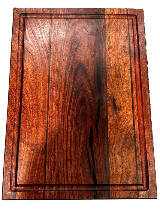 Handmade Mesquite & Walnut Serving Board Juice Groove + Rubber Feet RockinEDC 12x14x.75