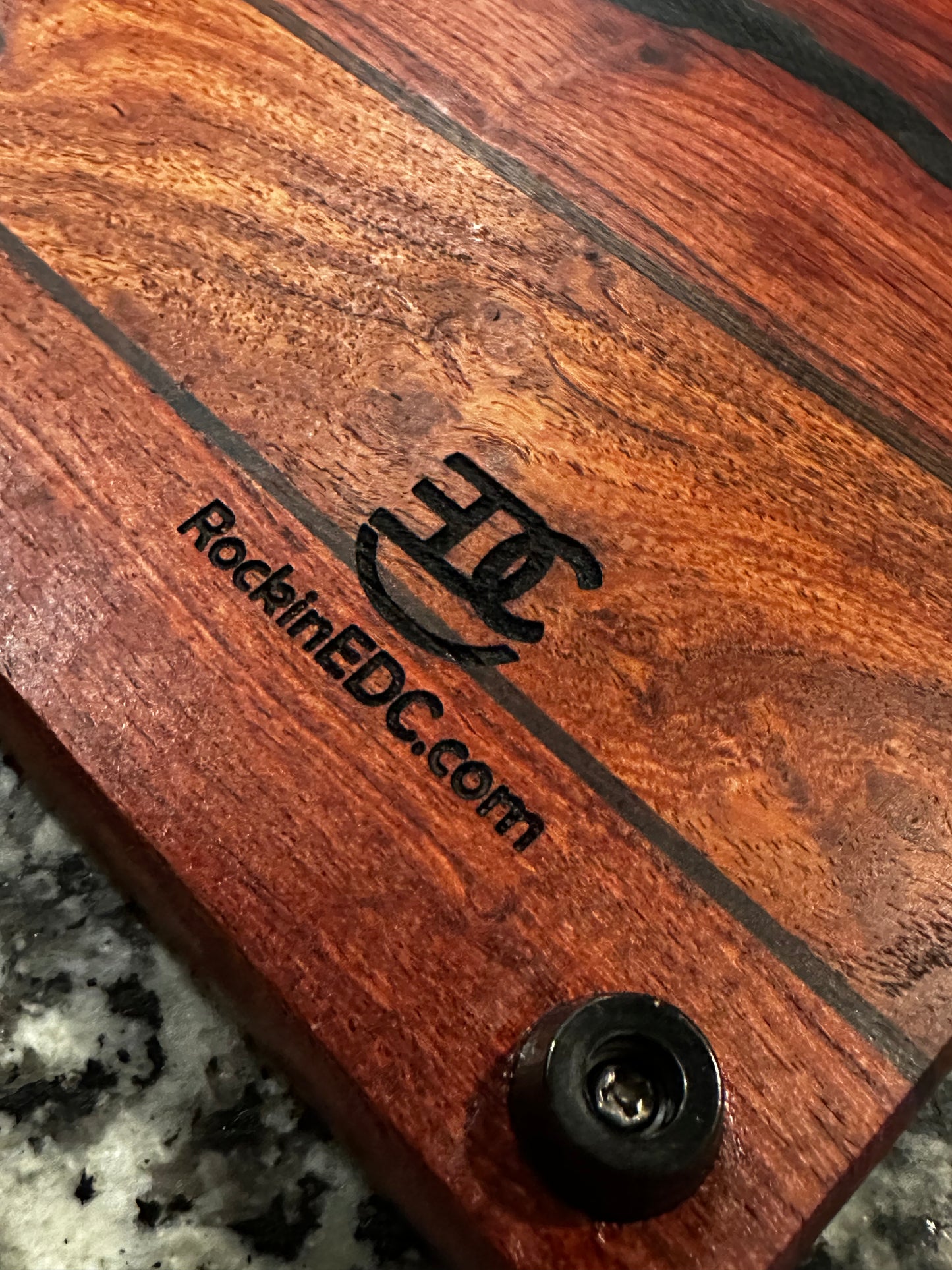 Handmade Mesquite & Walnut Serving Board Juice Groove + Rubber Feet RockinEDC 12x14x.75