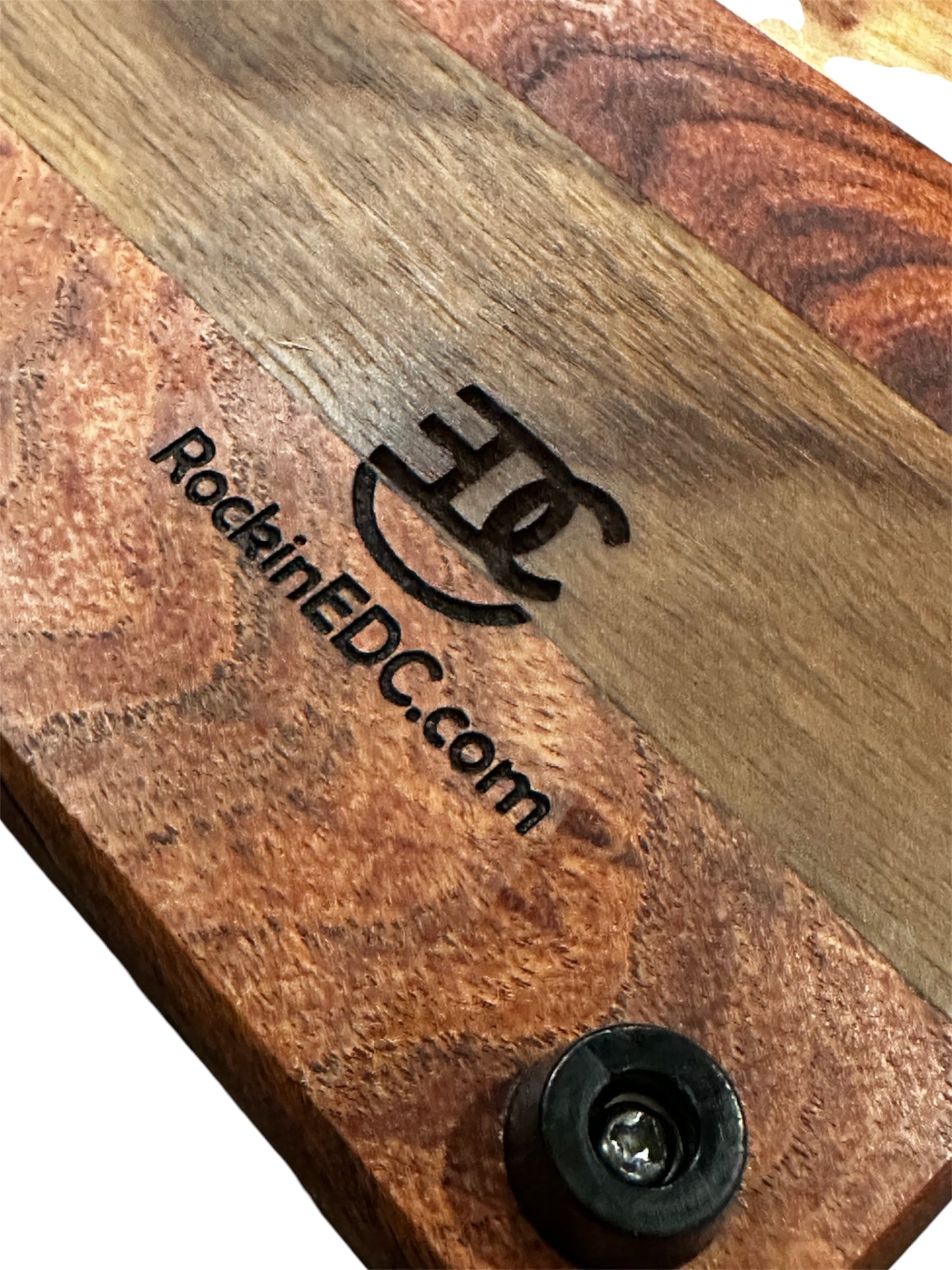 Handmade Mesquite, Walnut & Cherry Serving Board | Juice Groove + Rubber Feet RockinEDC 12x14x.75
