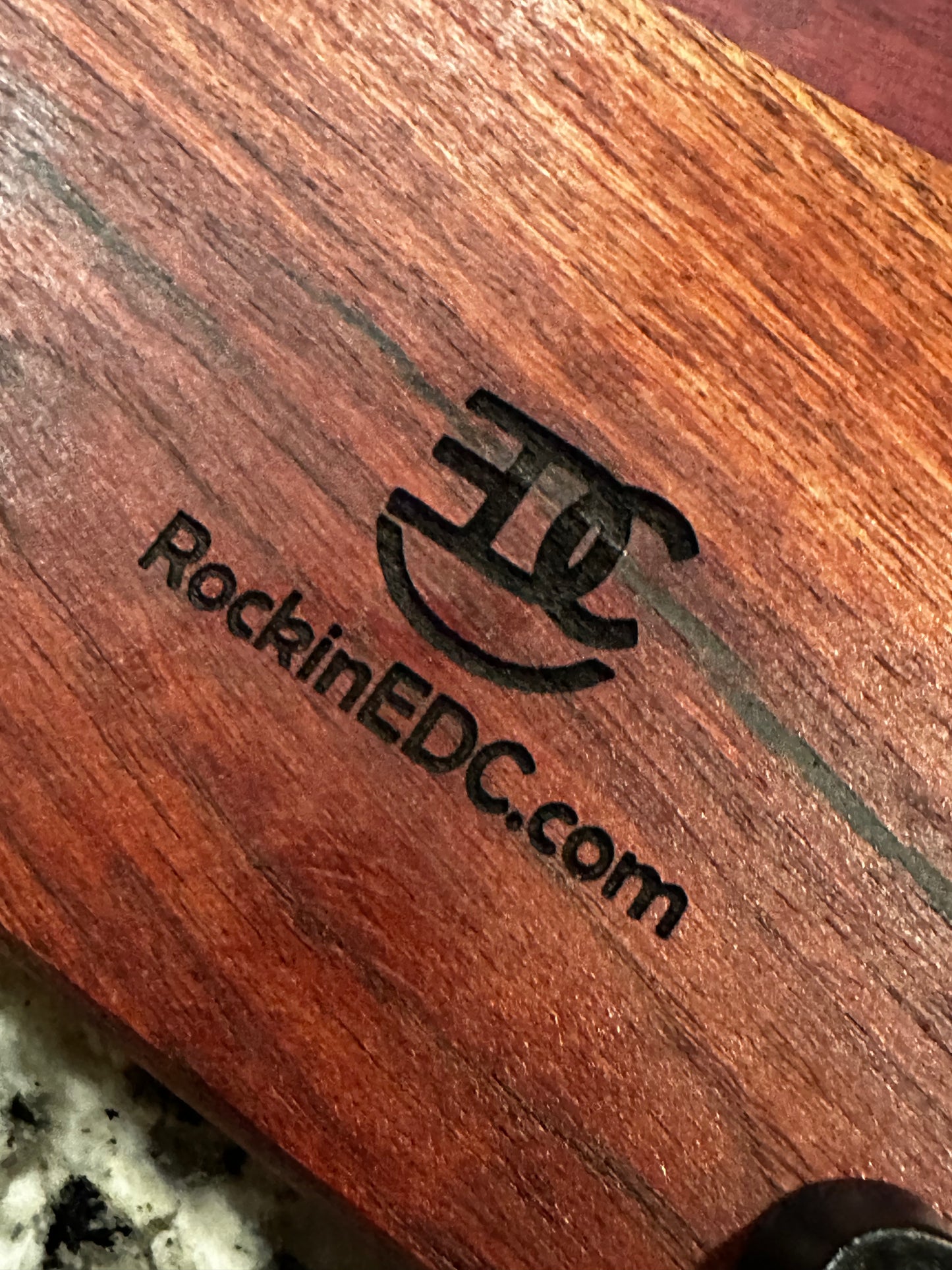 Handmade Mesquite & Purpleheart Serving Board | Juice Groove + Rubber Feet RockinEDC 12x14x.75