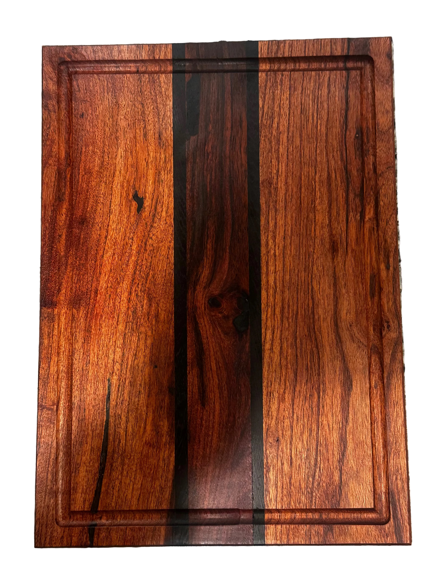 Handmade Mesquite & Wenge Serving Board Juice Groove + Rubber Feet RockinEDC 12x14x.5