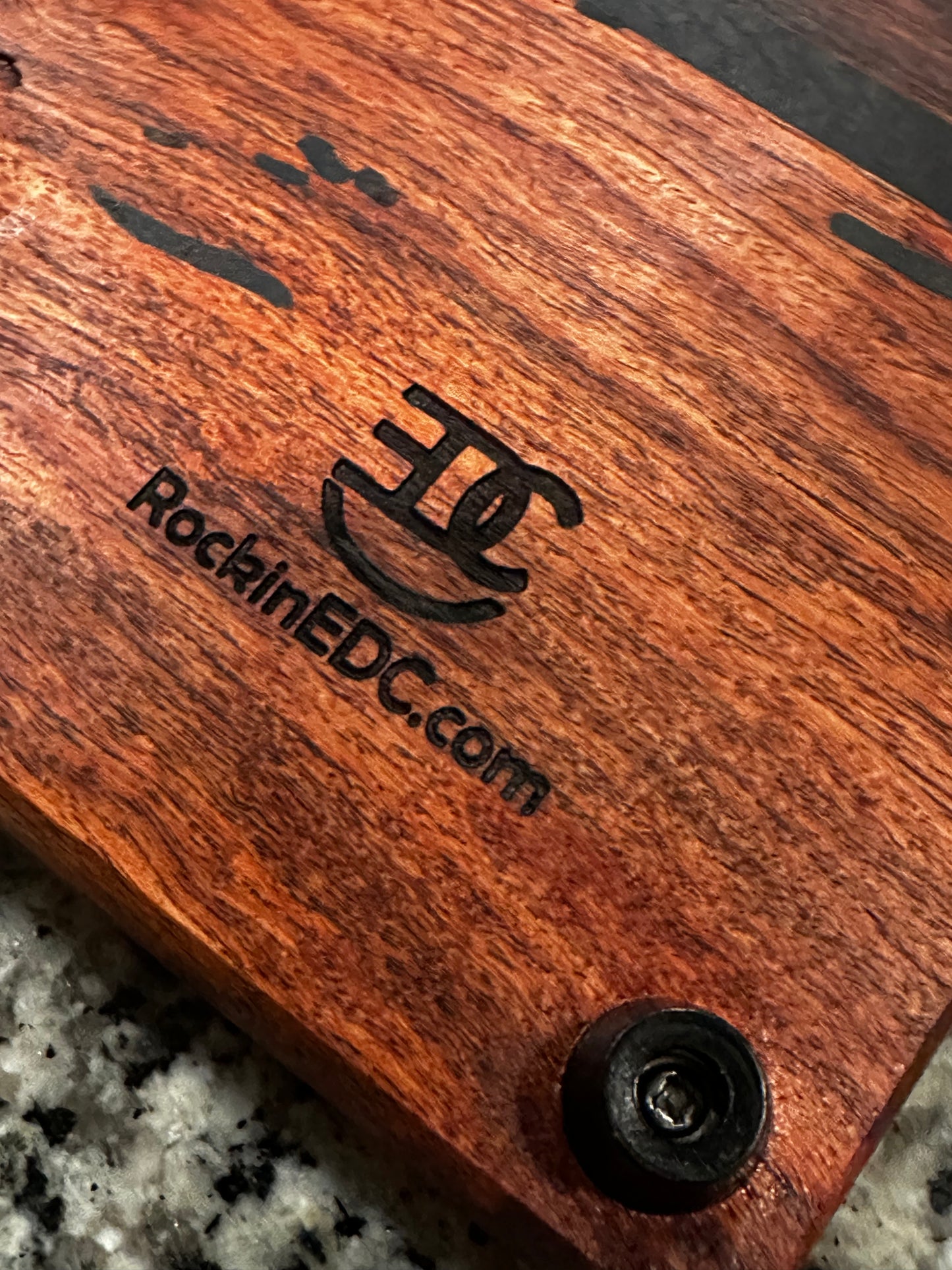 Handmade Mesquite & Wenge Serving Board Juice Groove + Rubber Feet RockinEDC 12x14x.5