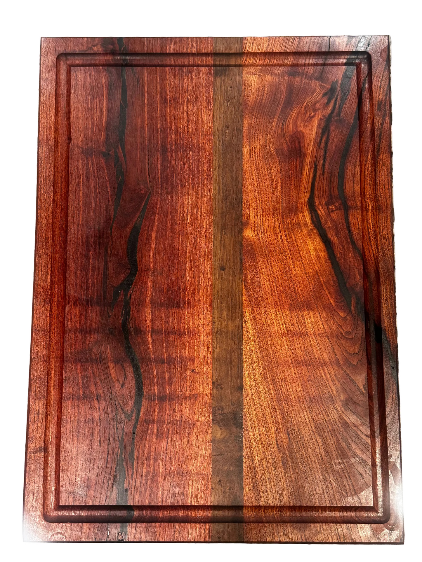 Handmade Mesquite & Walnut Serving Board Juice Groove + Rubber Feet RockinEDC 12x14x.5