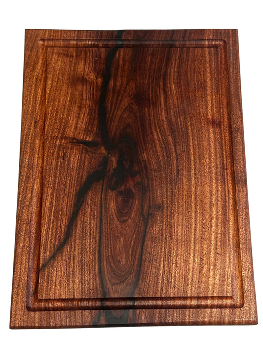RockinEDC Solid Mesquite Cutting Board – Black Epoxy River Accent 12.25x9x.75