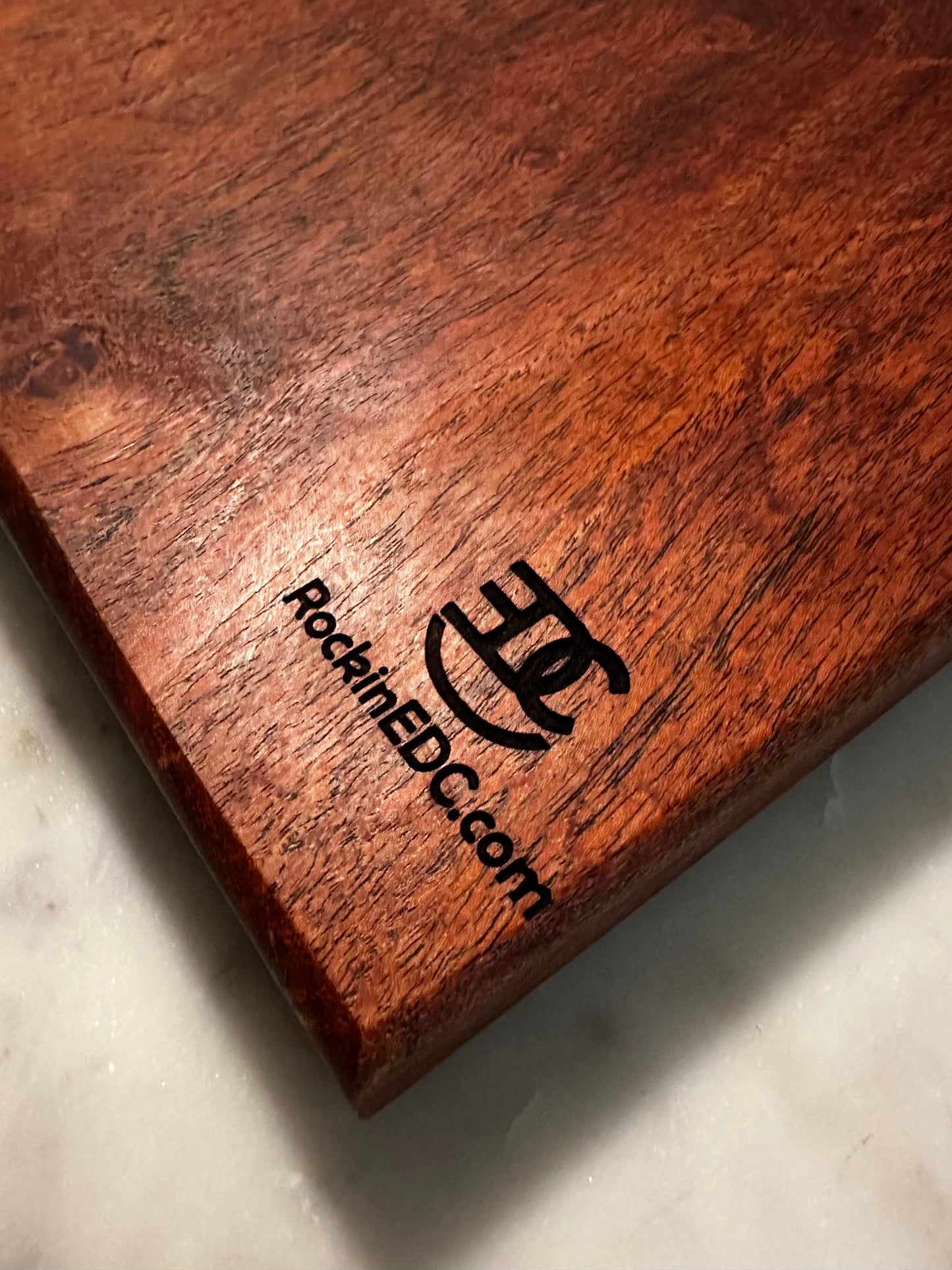 RockinEDC 9.5” x 7.25” x 1.25” Solid Mesquite Cutting Board