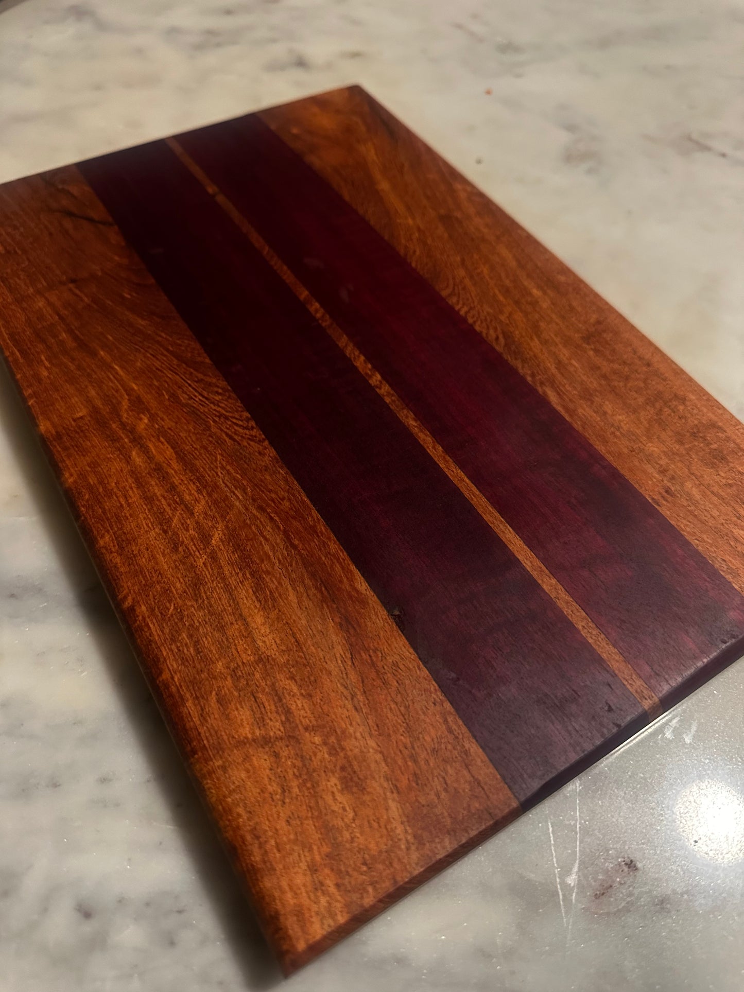 Handmade Mesquite Purpleheart Cutting Board Hardwood Serving Board 8x12x3/4