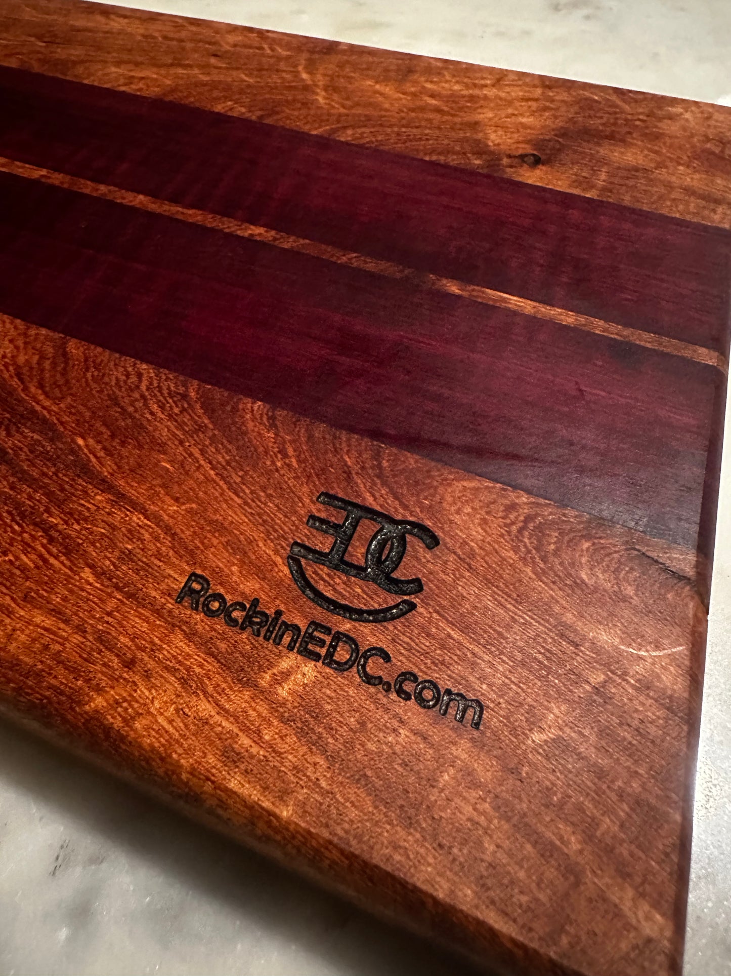 Handmade Mesquite Purpleheart Cutting Board Hardwood Serving Board 8x12x3/4