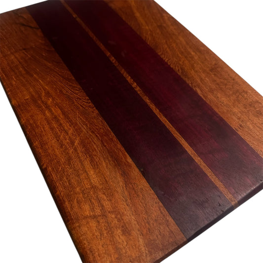 Handmade Mesquite Purpleheart Cutting Board Hardwood Serving Board 8x12x3/4