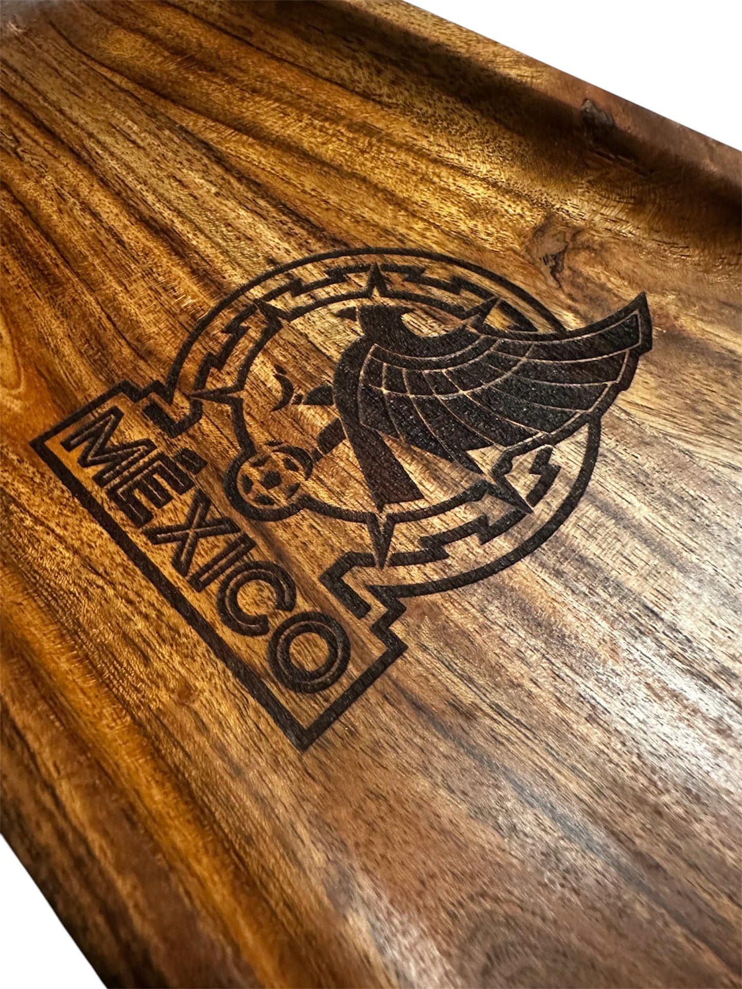 Mexico World Cup 2026 Acacia Wood Tray | Handmade Engraved Serving Tray
