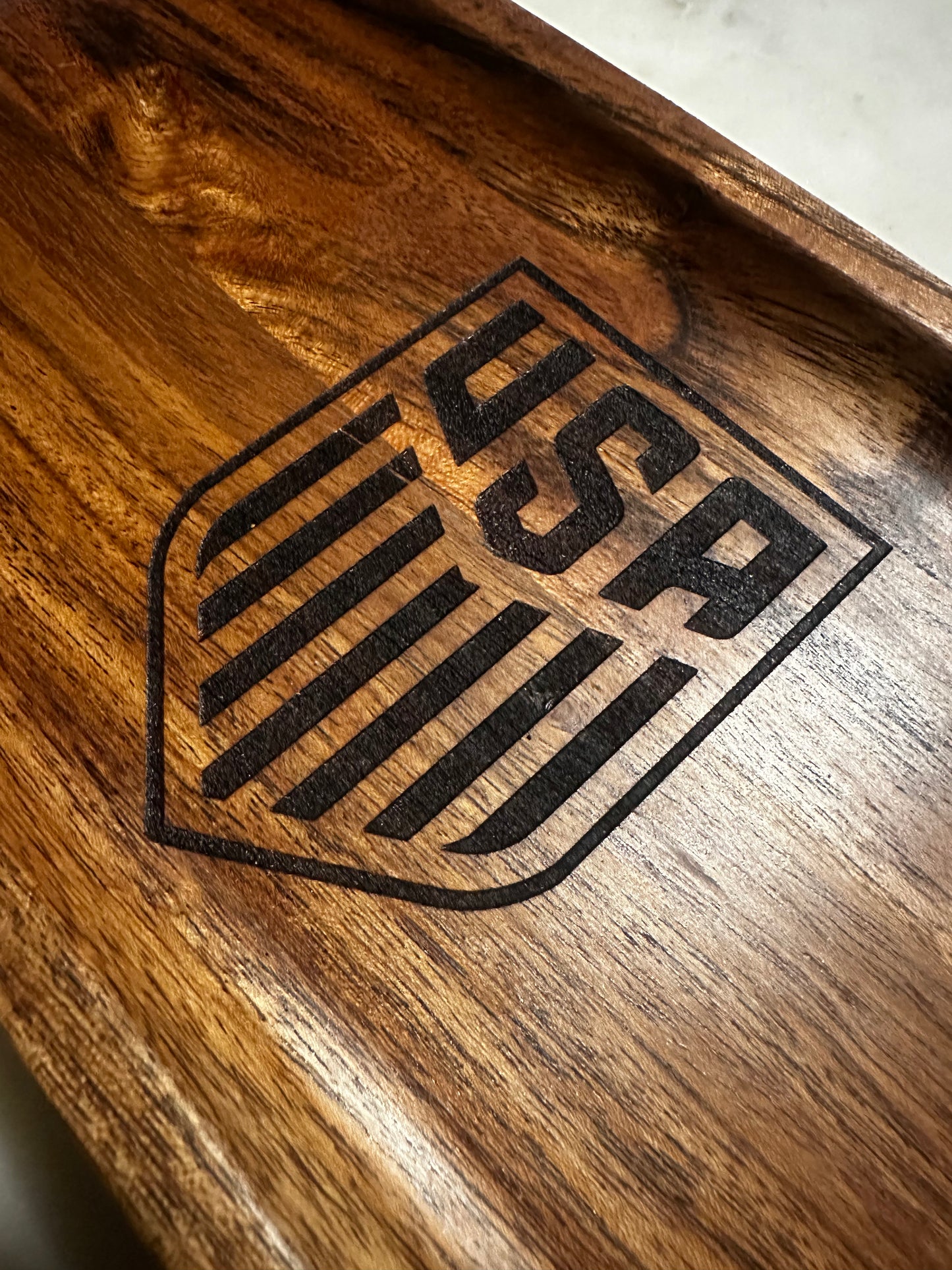 United States USA USMNT World Cup 2026 13X6X1 Wood Tray Handmade Engraved Serving Tray