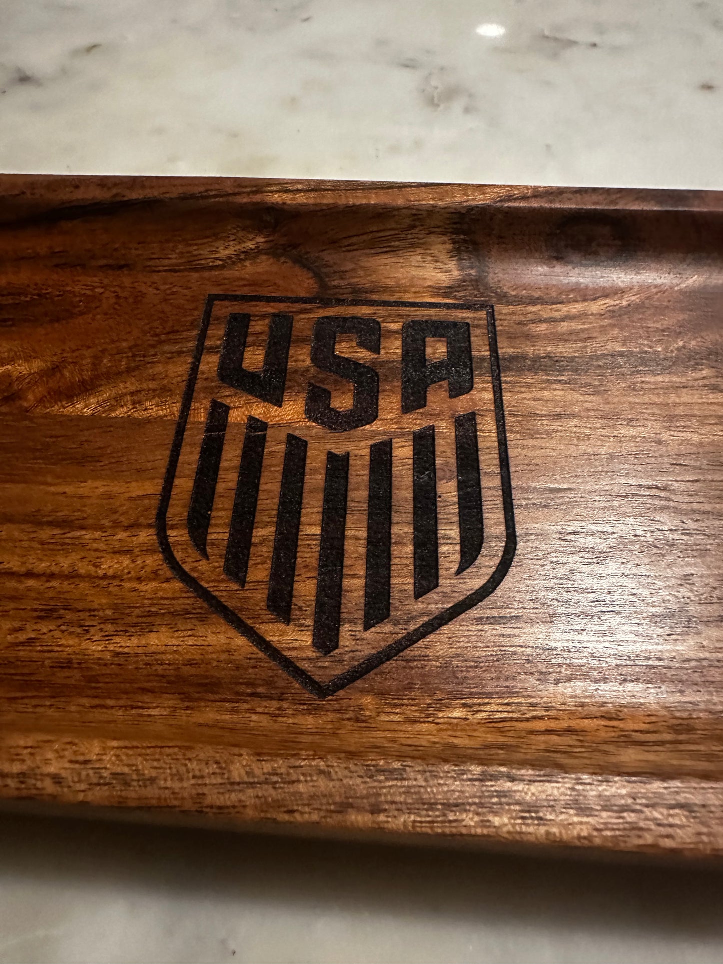 United States USA USMNT World Cup 2026 13X6X1 Wood Tray Handmade Engraved Serving Tray