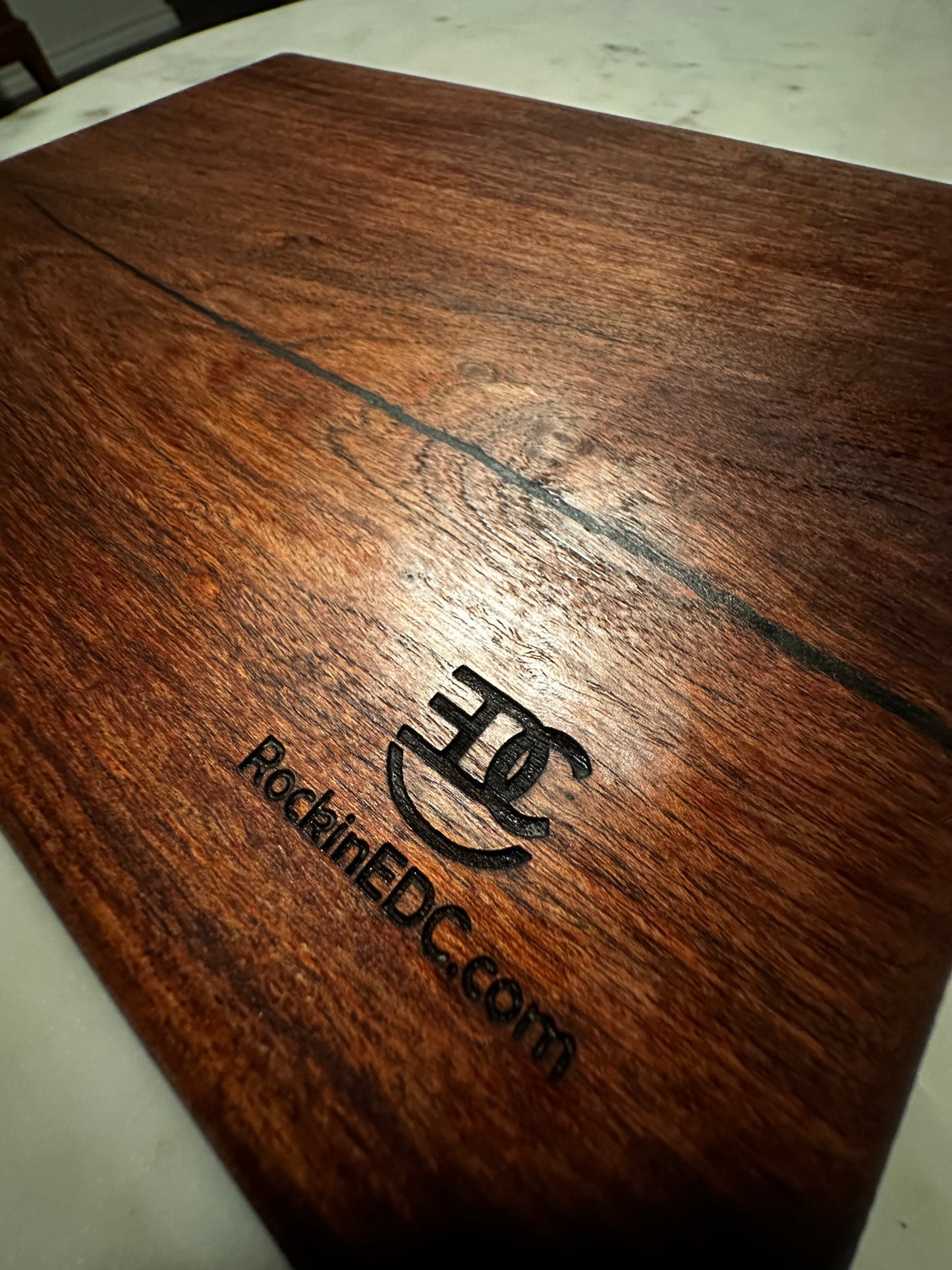 Solid Mesquite Cutting Board with Black Epoxy River Inlay 11.25" x 8.25" x 0.75"
