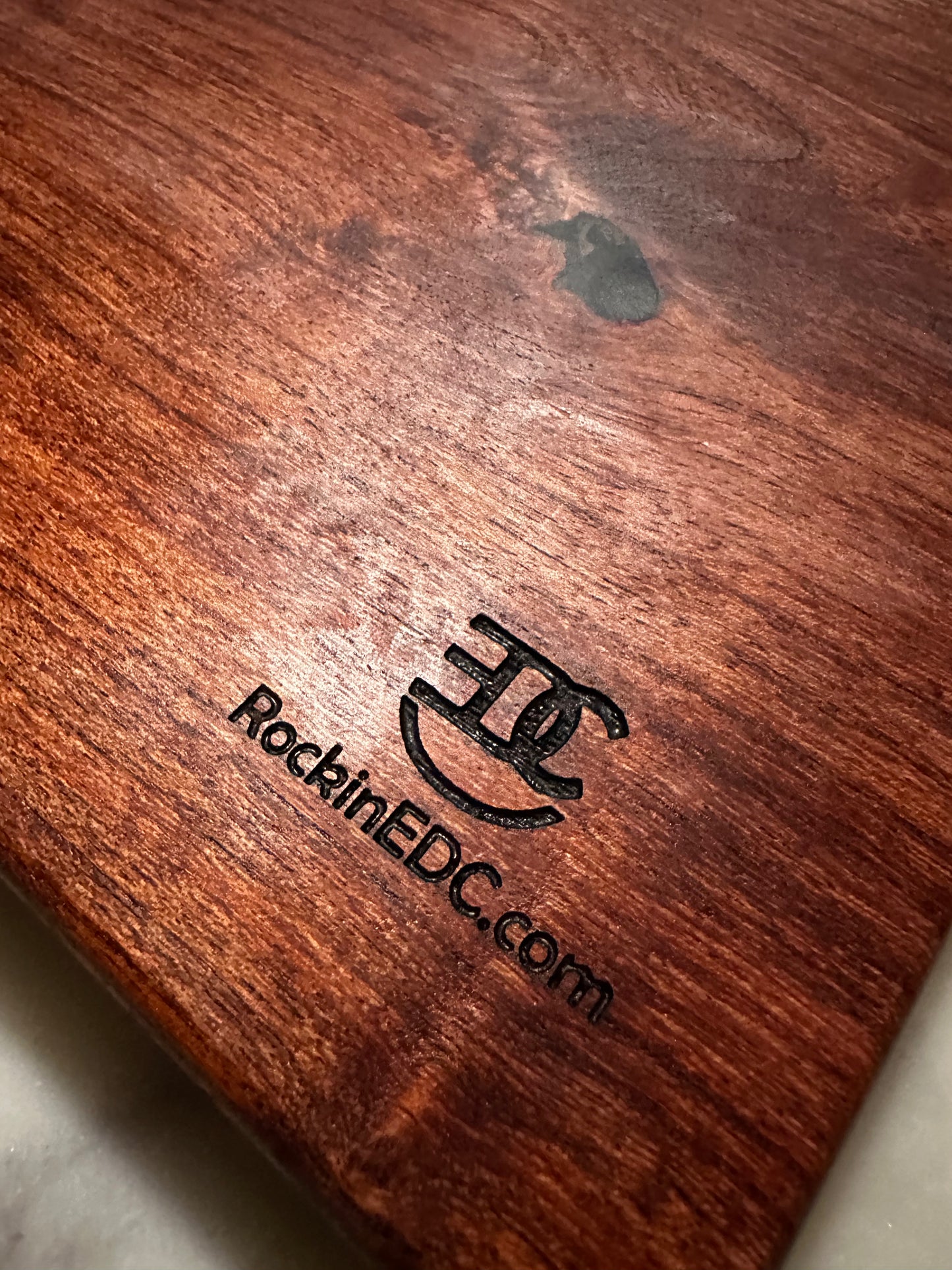 Solid Mesquite Cutting Board - Tray with Black Epoxy Inlay 12.25” x 8” x 0.75” RockinEDC Texas Made