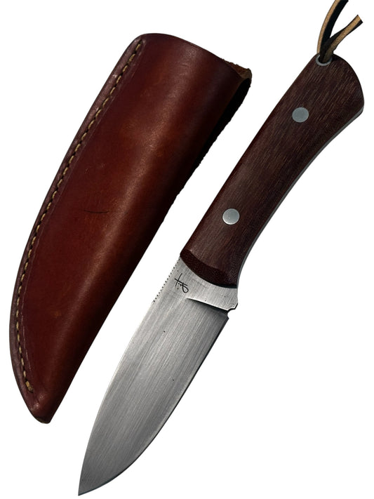 Texas Maker John Tullis AEB-L Fixed Blade Brown Micarta Custom Leather Sheath 7.5” Overall
