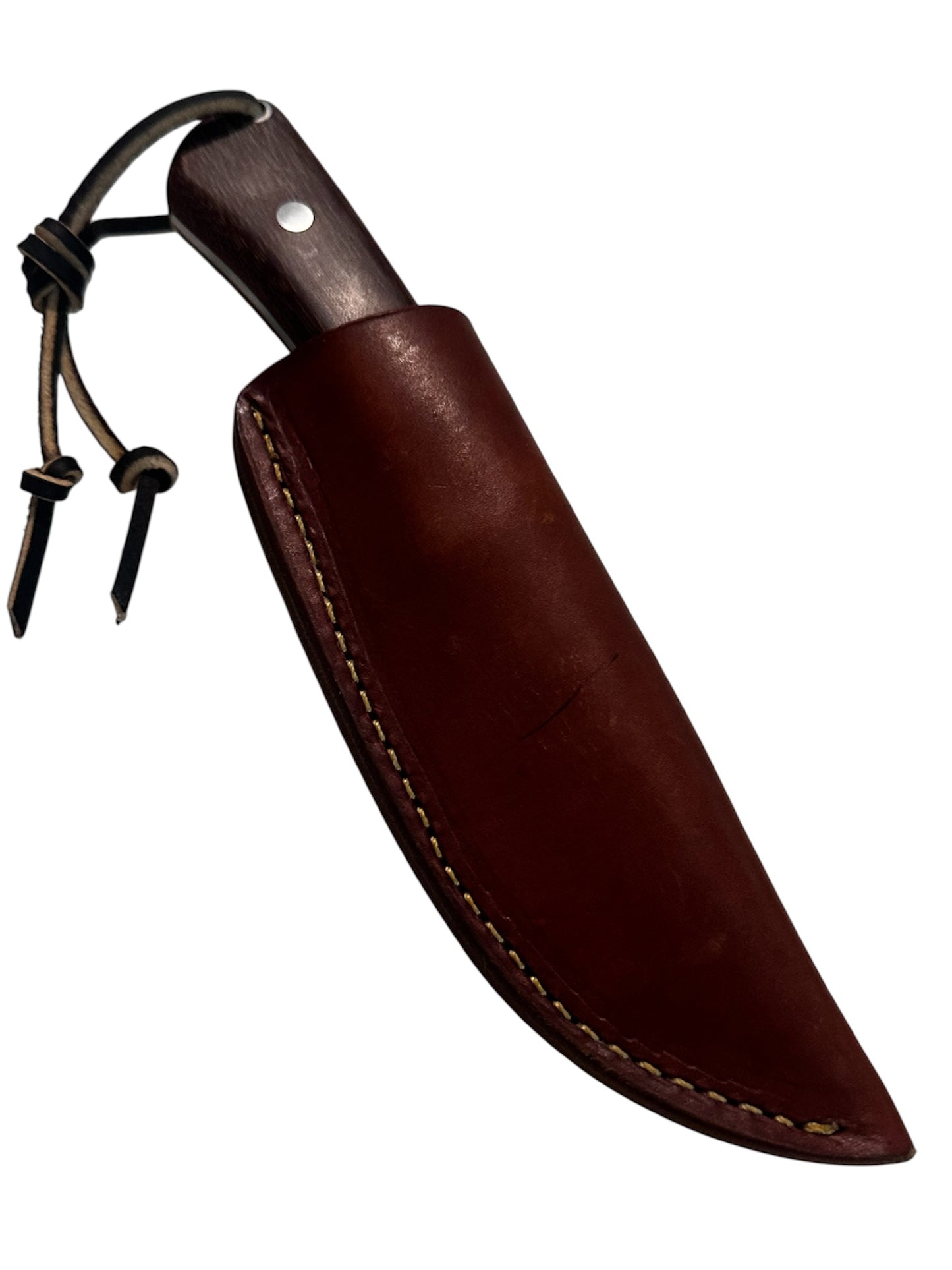 Texas Maker John Tullis AEB-L Fixed Blade Brown Micarta Custom Leather Sheath 7.5” Overall