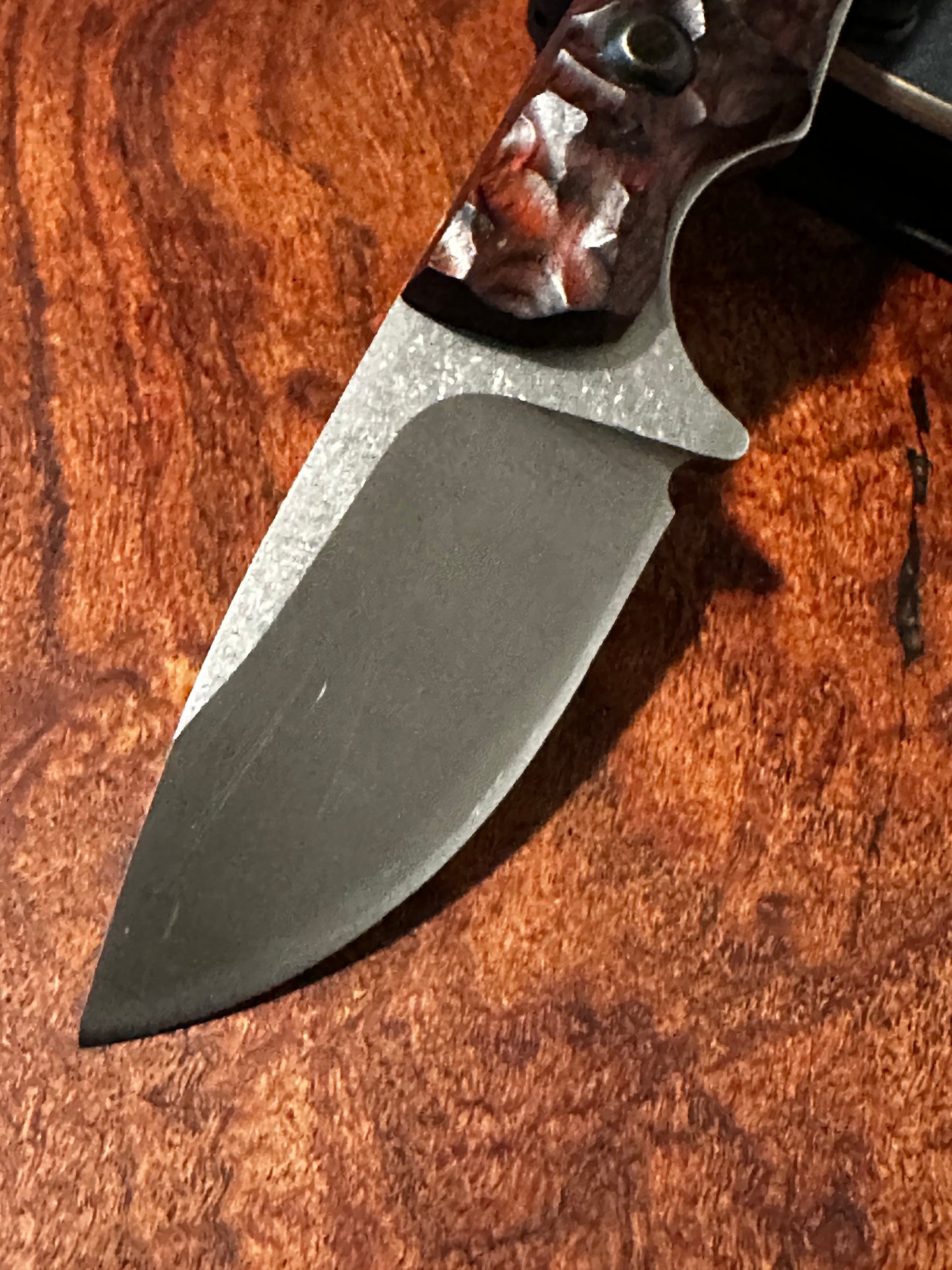 Handmade 8Cr13MoV Fixed Blade EDC Knife 2.375” Blade ROSEWOOD Handle RockinEDC Kydex Sheath