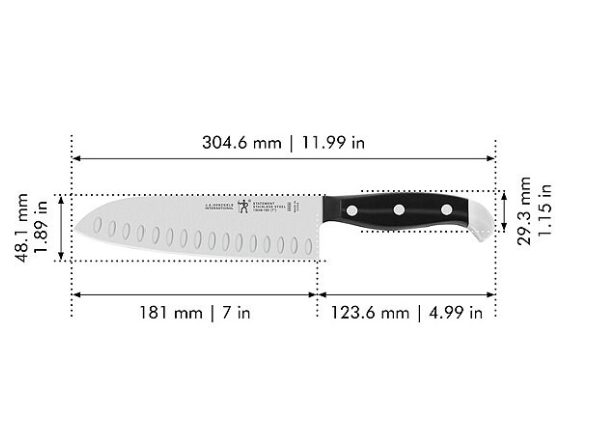 Henckels 7” Santoku Knife – Hollow Edge Razor Sharp Kitchen Knife | Statement Series