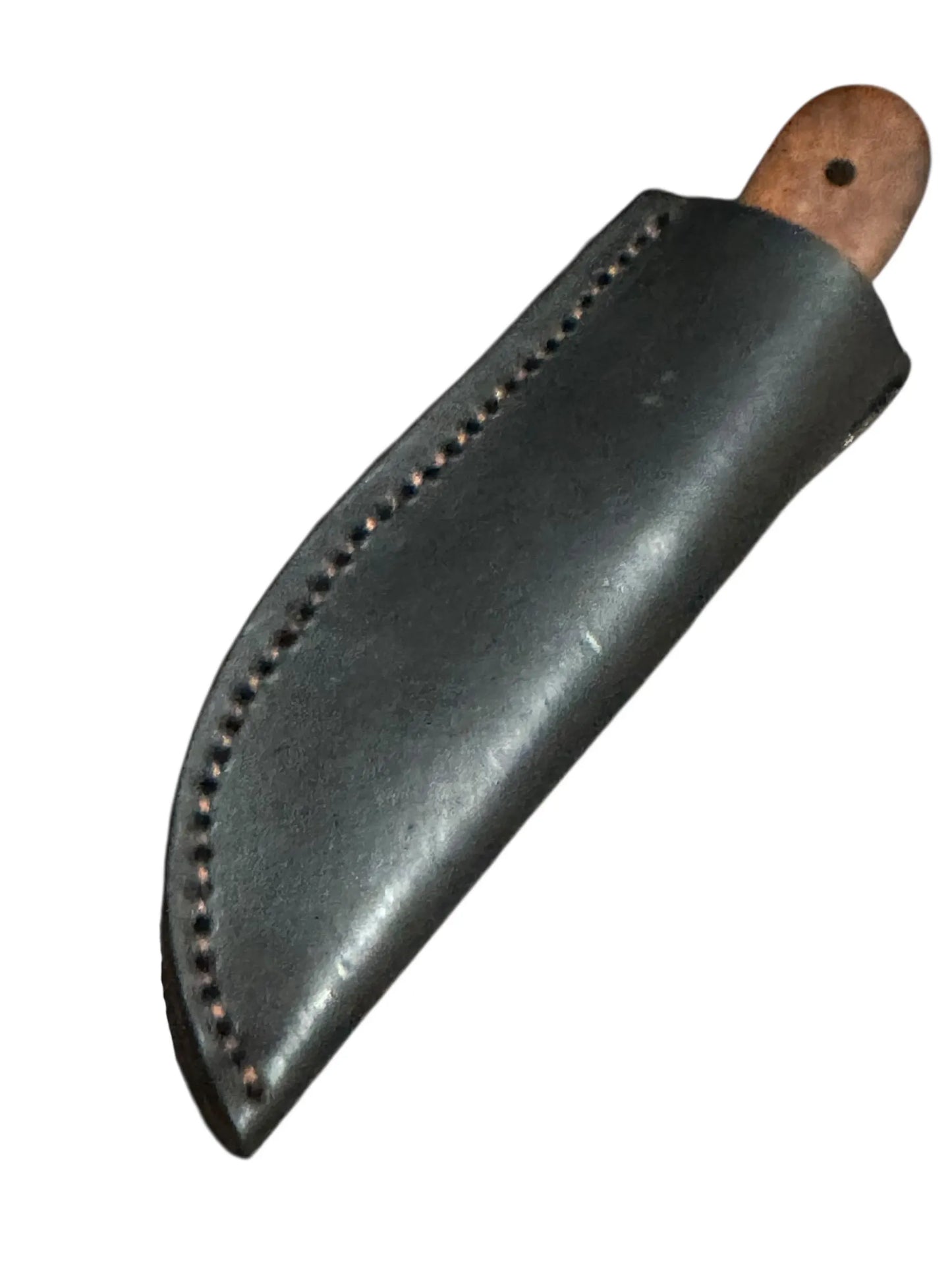RockinEDC Handmade 1095 Mesquite EDC Knife w/ Black G10 & Black Leather Sheath Fixed Blade Texas Made