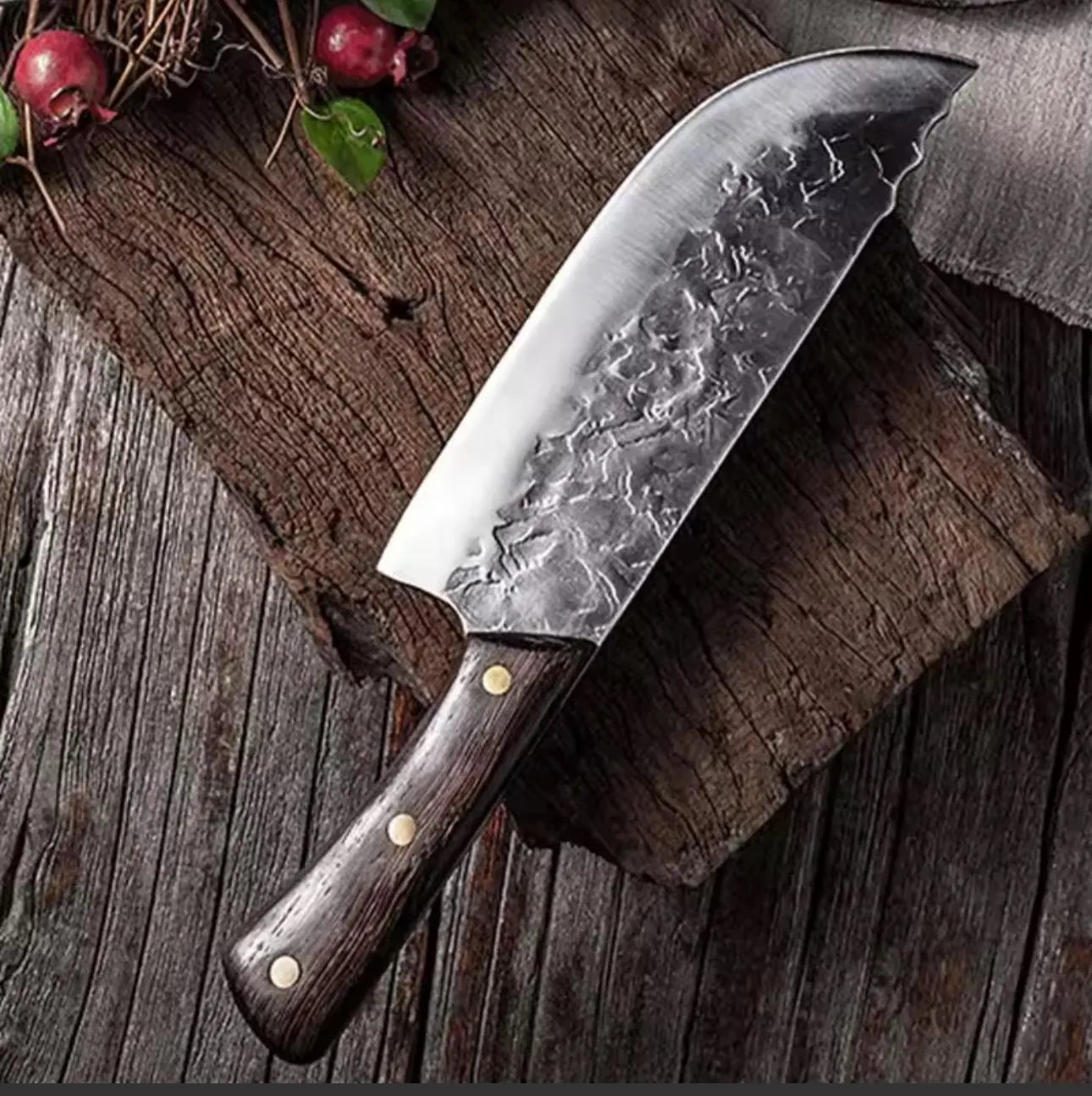 2-Piece 5Cr15MoV Knife Set | Meat Cleaver & 8” Butcher Knife | Hand Forged Style Kitchen Knives